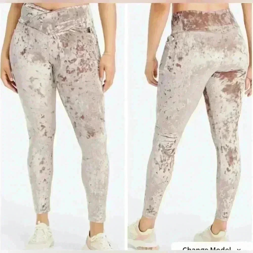 Fabletics Women’s‎ Teddy High Waisted Velour Crossover Leggings Size L NWT